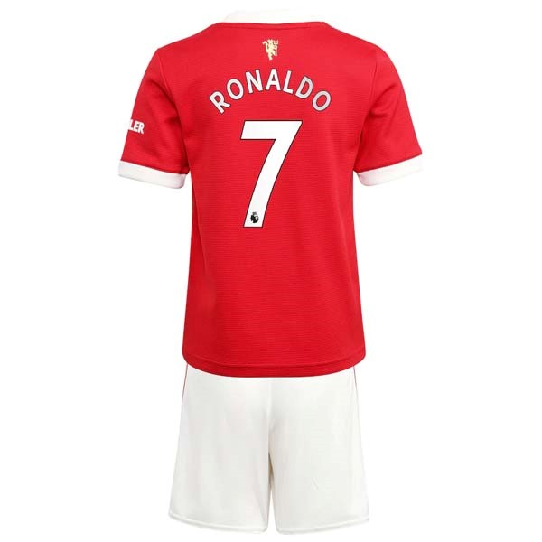 Camiseta Manchester United NO.7 Ronaldo Replica Primera Ropa Niño 2021/22